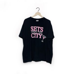 Black “Sets and the City” Volleyball Tshirt